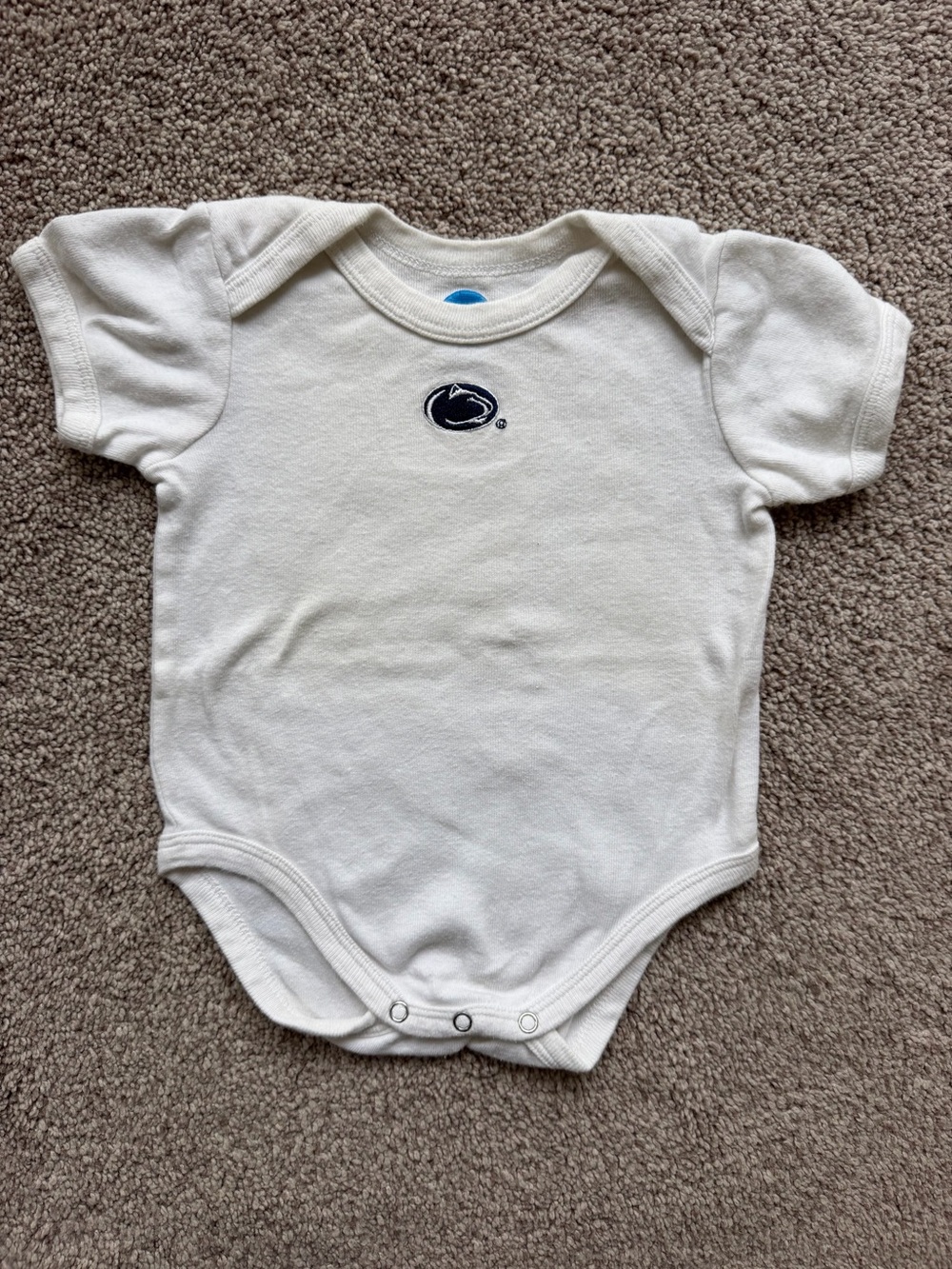 NCAA White Baby One-Piece Bodysuit with Navy Logo